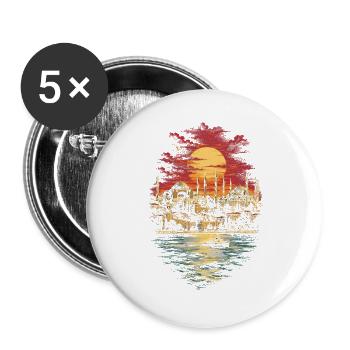 Türkei Türken Türkin Türke Türkiye - Buttons groß 56 mm (5er Pack) - Weiß - Vorne