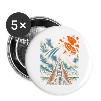 Tontaubenschießen Wurfscheibenschießen - Buttons groß 56 mm (5er Pack) - Weiß - Vorne