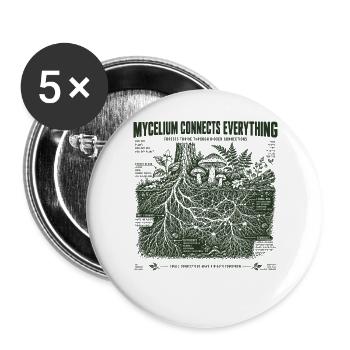 Myzel verbindet alles - Buttons groß 56 mm (5er Pack) - Weiß - Vorne