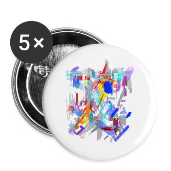 Farben Muster Abstrakt - Buttons groß 56 mm (5er Pack) - Weiß - Vorne