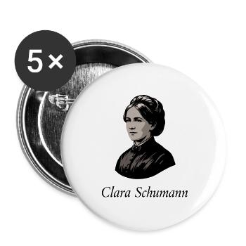 Clara Schumann - Deutsche Komponistin Pianistin - Buttons groß 56 mm (5er Pack) - Weiß - Vorne