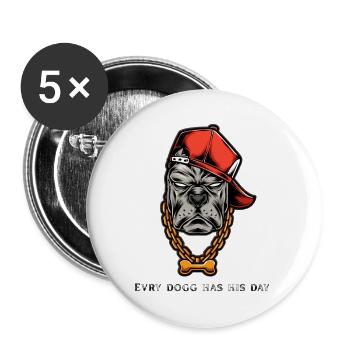 Bulldog Street Cap Halskette - Buttons groß 56 mm (5er Pack) - Weiß - Vorne