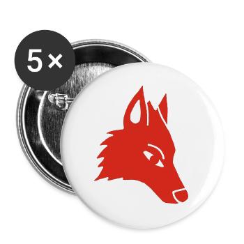 Wolf Head Manga (rot) - Buttons groß 56 mm (5er Pack) - Weiß - Vorne