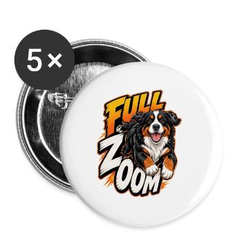 Berner Sennenhund - Buttons groß 56 mm (5er Pack) - Weiß - Vorne
