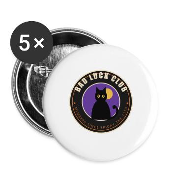 Bad Luck Club – Black Cat Freitag, der 13. - Buttons groß 56 mm (5er Pack) - Weiß - Vorne