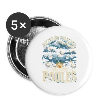 Pentanque Weekend Forecast Boules - Buttons groß 56 mm (5er Pack) - Weiß - Vorne