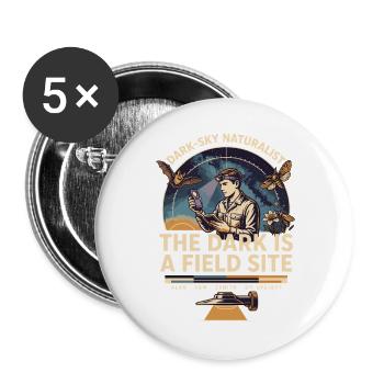 Nächtliche Feldforschung - Buttons groß 56 mm (5er Pack) - Weiß - Vorne