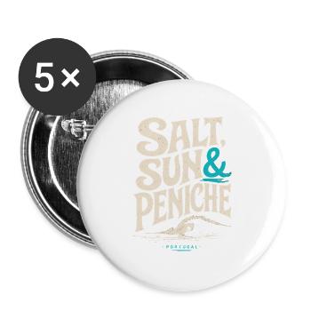 Salt Sun & Peniche - Buttons groß 56 mm (5er Pack) - Weiß - Vorne