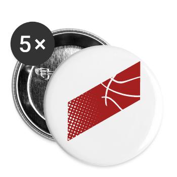 Basketball - Buttons groß 56 mm (5er Pack) - Weiß - Vorne