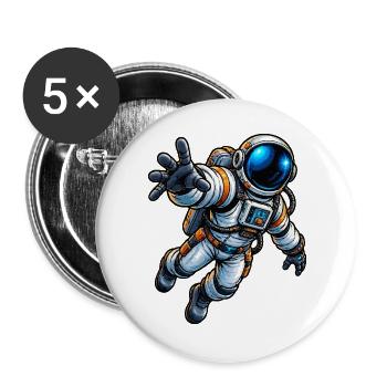 Astronaut Comic - Buttons groß 56 mm (5er Pack) - Weiß - Vorne
