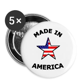 Amerikanische Flaggenstern - Buttons groß 56 mm (5er Pack) - Weiß - Vorne