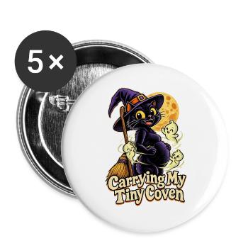 Carrying My Tiny Coven Halloween Schwanger - Buttons groß 56 mm (5er Pack) - Weiß - Vorne