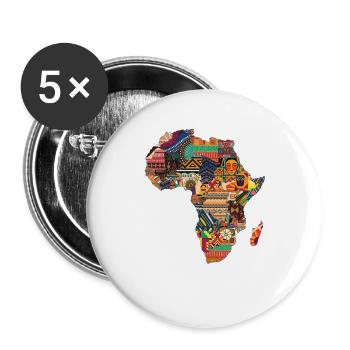 Afrika Karte Reise Backpacker Touristen Souvenir  - Buttons groß 56 mm (5er Pack) - Weiß - Vorne