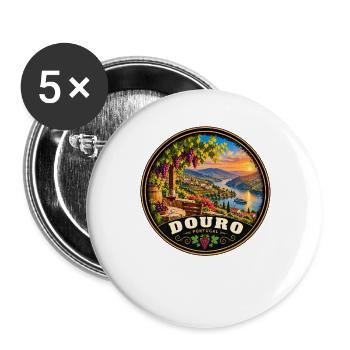 Douro Portugal Weinberge am Fluss Sunset - Buttons groß 56 mm (5er Pack) - Weiß - Vorne
