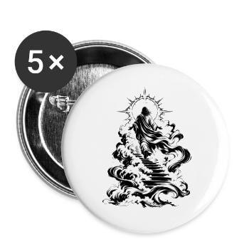 Aufstiegsweg aus Wolken - Buttons groß 56 mm (5er Pack) - Weiß - Vorne