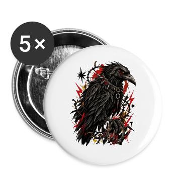 Rabenkönig der Nacht - Buttons groß 56 mm (5er Pack) - Weiß - Vorne