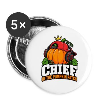 Kürbis Chef Patch Kopfhörer - Buttons groß 56 mm (5er Pack) - Weiß - Vorne