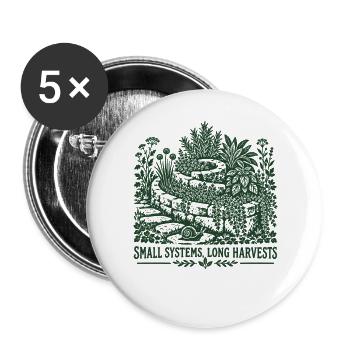 Kleine Systeme lange Ernten - Buttons groß 56 mm (5er Pack) - Weiß - Vorne