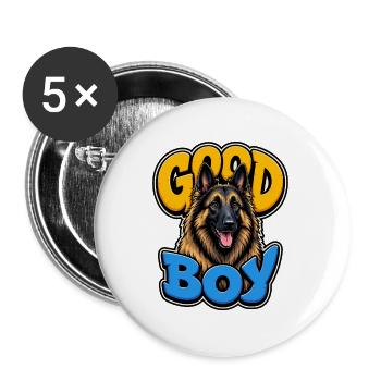 Belgischer Schäferhund - Buttons groß 56 mm (5er Pack) - Weiß - Vorne