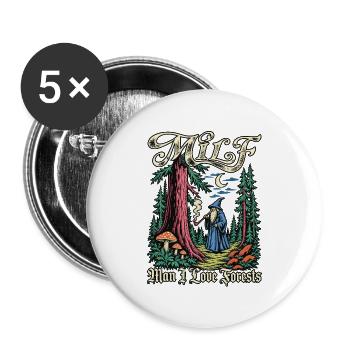 Waldmagie - Buttons groß 56 mm (5er Pack) - Weiß - Vorne