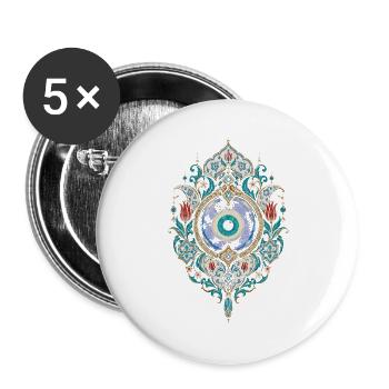 Türkei Türken Türkin Türke Türkiye - Buttons groß 56 mm (5er Pack) - Weiß - Vorne