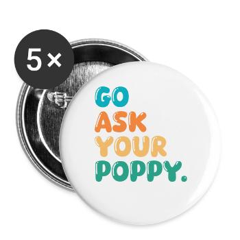 Grandfather Papaw Pop Gramps Granddad Grandpa - Buttons groß 56 mm (5er Pack) - Weiß - Vorne
