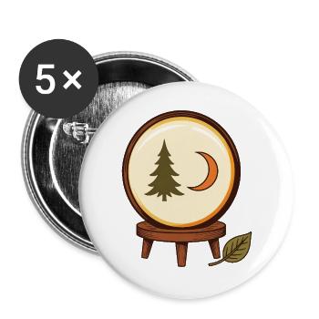 Waldzauber in der Kugel - Buttons groß 56 mm (5er Pack) - Weiß - Vorne