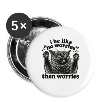 Verspieltes Katzensofa-Zitat - Buttons groß 56 mm (5er Pack) - Weiß - Vorne