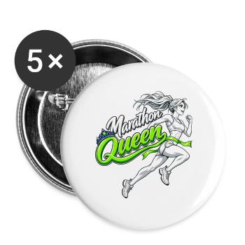 Marathon Queen – Manga-Läuferin - Buttons groß 56 mm (5er Pack) - Weiß - Vorne