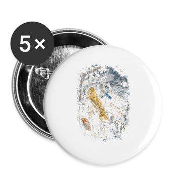 Hummerfänger Hummerfischer - Buttons groß 56 mm (5er Pack) - Weiß - Vorne