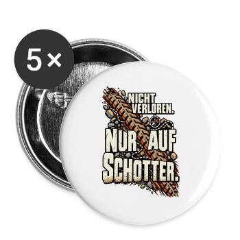 Gravelbike Fahrer Schotterpiste Abenteuer Offroad - Buttons groß 56 mm (5er Pack) - Weiß - Vorne