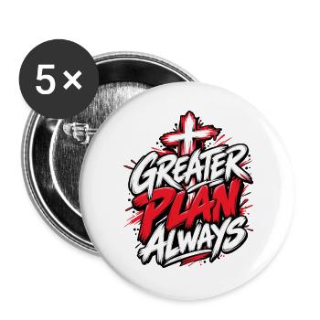 Greater Plan Always Cross Design - Buttons groß 56 mm (5er Pack) - Weiß - Vorne