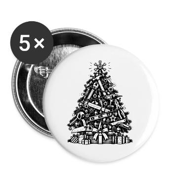Weihnachtsgeschenk für Heimwerker - Buttons groß 56 mm (5er Pack) - Weiß - Vorne