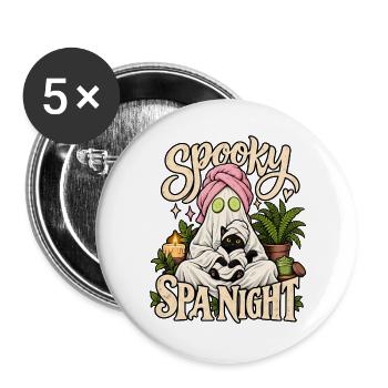 Spooky Spa Night - Buttons groß 56 mm (5er Pack) - Weiß - Vorne