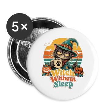 Halloween Krankenschwester Mumie Nachtschicht RN - Buttons groß 56 mm (5er Pack) - Weiß - Vorne