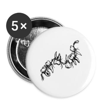 Knochen-Talisman-Halskette – Gotische Zähne und Reißzähne - Buttons groß 56 mm (5er Pack) - Weiß - Vorne