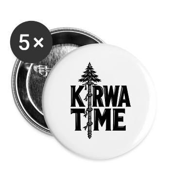 Kirwa Time Kirchweih mit Kirwabaum - Buttons groß 56 mm (5er Pack) - Weiß - Vorne