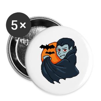 Crimson Night Vampir - Buttons groß 56 mm (5er Pack) - Weiß - Vorne