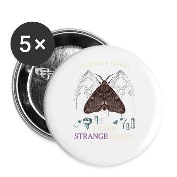 Gothic Moth Observer: Strange Hours - Buttons groß 56 mm (5er Pack) - Weiß - Vorne