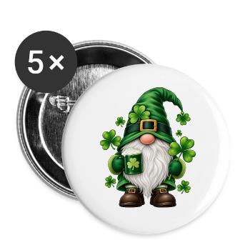 Süße Zwerge unter den Gnomen - Buttons groß 56 mm (5er Pack) - Weiß - Vorne