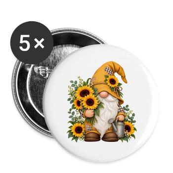 Süße Zwerge unter den Gnomen - Buttons groß 56 mm (5er Pack) - Weiß - Vorne