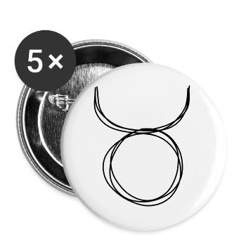 Sternzeichen Stier handgezeichnet - Buttons groß 56 mm (5er Pack) - Weiß - Vorne