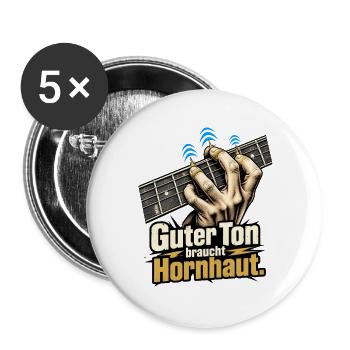 Gitarrist Gitarre spielen Hornhaut Spruch - Buttons groß 56 mm (5er Pack) - Weiß - Vorne