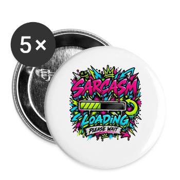 Sarcasm Loading Neon Graffiti - Buttons groß 56 mm (5er Pack) - Weiß - Vorne