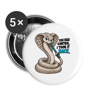 Cobra – Die Kontrolle zurückgewinnen - Buttons groß 56 mm (5er Pack) - Weiß - Vorne