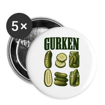 Gurkenkunde - Buttons groß 56 mm (5er Pack) - Weiß - Vorne