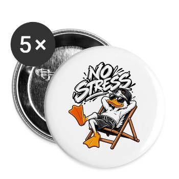 Stressfreie Entspannung - Buttons groß 56 mm (5er Pack) - Weiß - Vorne