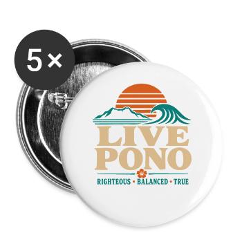 Live Pono - Buttons groß 56 mm (5er Pack) - Weiß - Vorne
