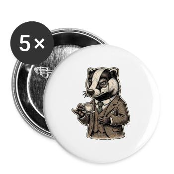 Kaffee Stinktier - Buttons groß 56 mm (5er Pack) - Weiß - Vorne