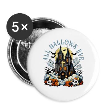 Katholischen Kirche Zu Halloween - Buttons groß 56 mm (5er Pack) - Weiß - Vorne